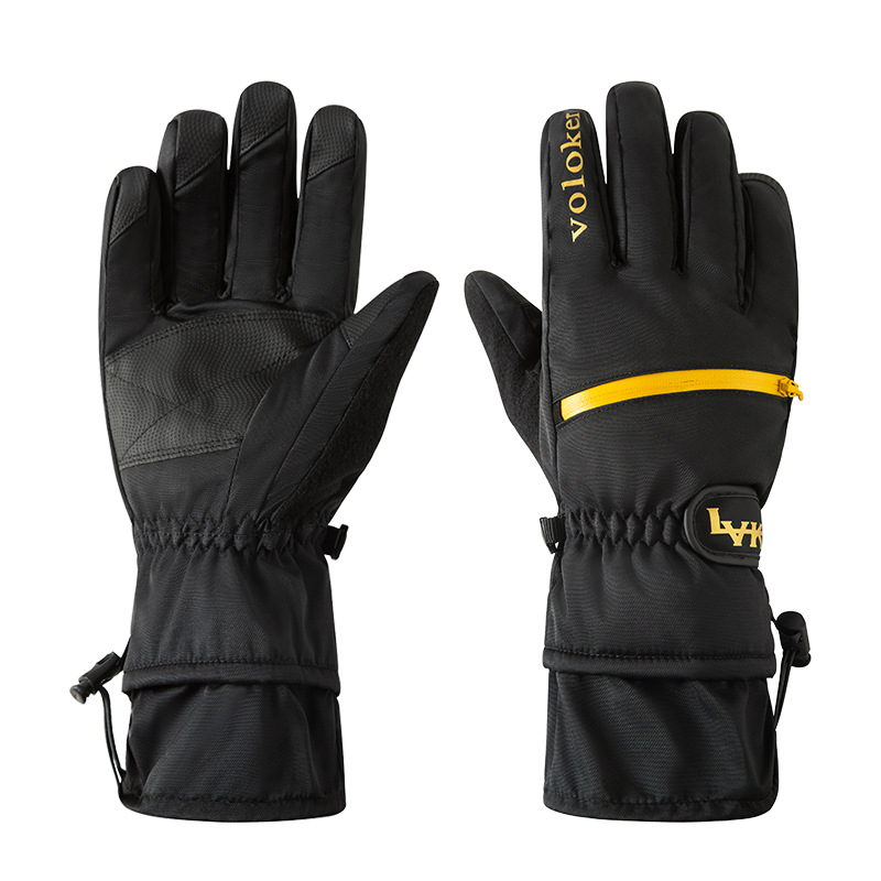 Picture of Touchscreen Ski Gloves, Winter Windproof, Coldproof, Waterproof, Fleece-Lined, Thickened, Warm, for Men, Motorcycle Riding, Cross-Border