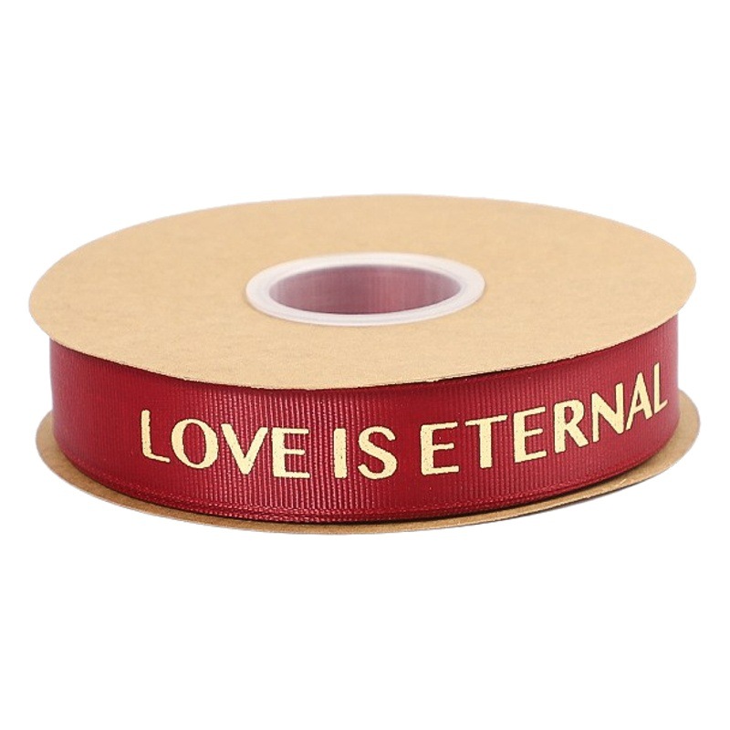 Zhuo fiber ribbon English 2.5cm gilding thread ribbon ribbon floral flower shop bouquet flower packaging ribbon