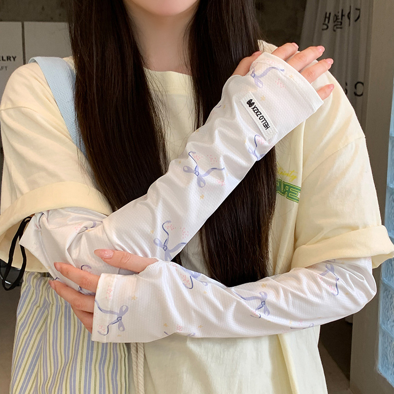 Sunscreen Sleeves Girls Driving Anti-ultraviolet Ice Sleeves Summer New All-match Cute Outdoor Riding Sports Arm Guard
