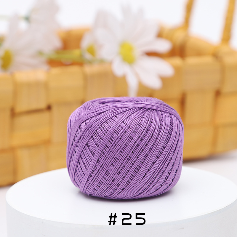 Picture of Warm Color No.10 Lace Strongly Twisted Mercerized Pearl Egyptian Long-staple Cotton Handmade Micro-hook Hand-bow Ball 20g Wool Ball