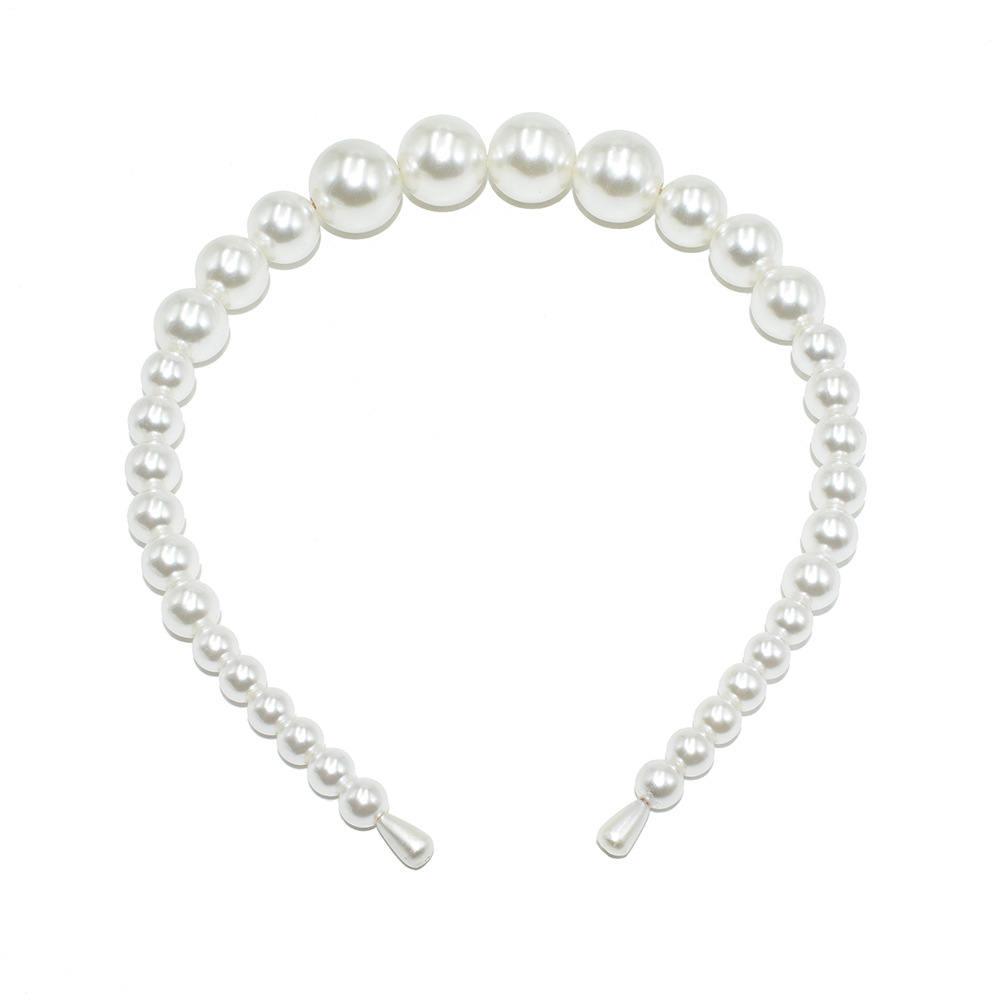 Picture of European and American Hot Selling Ladutong Large Pearl Headband Wedding Headwear Photo Studio Jewelry Handmade Beaded Pearl Headband
