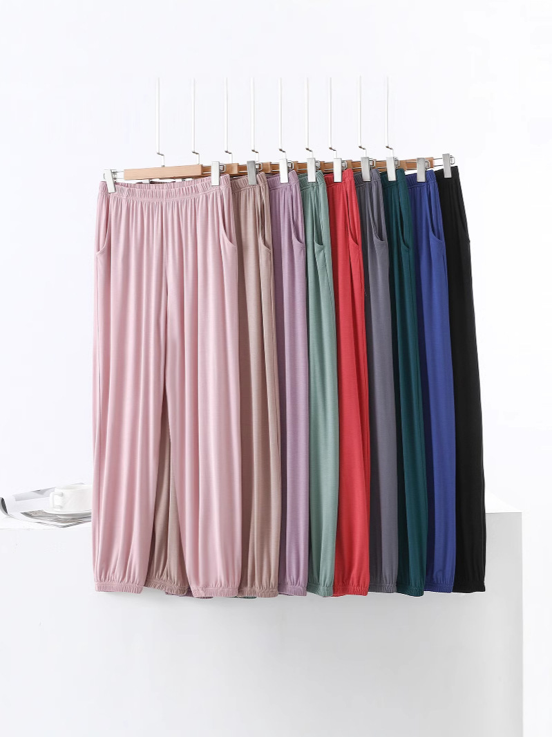 Loose Modal Women's Summer Plus Size Casual Long Pants Home Pants Thin Anti-Mosquito Air Conditioning Pants