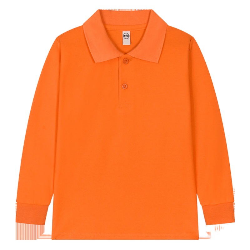 Boys' polo shirt long sleeve T-shirt children's cotton school uniforms girls lapel garden clothes White bottoming shirt a generation of hair
