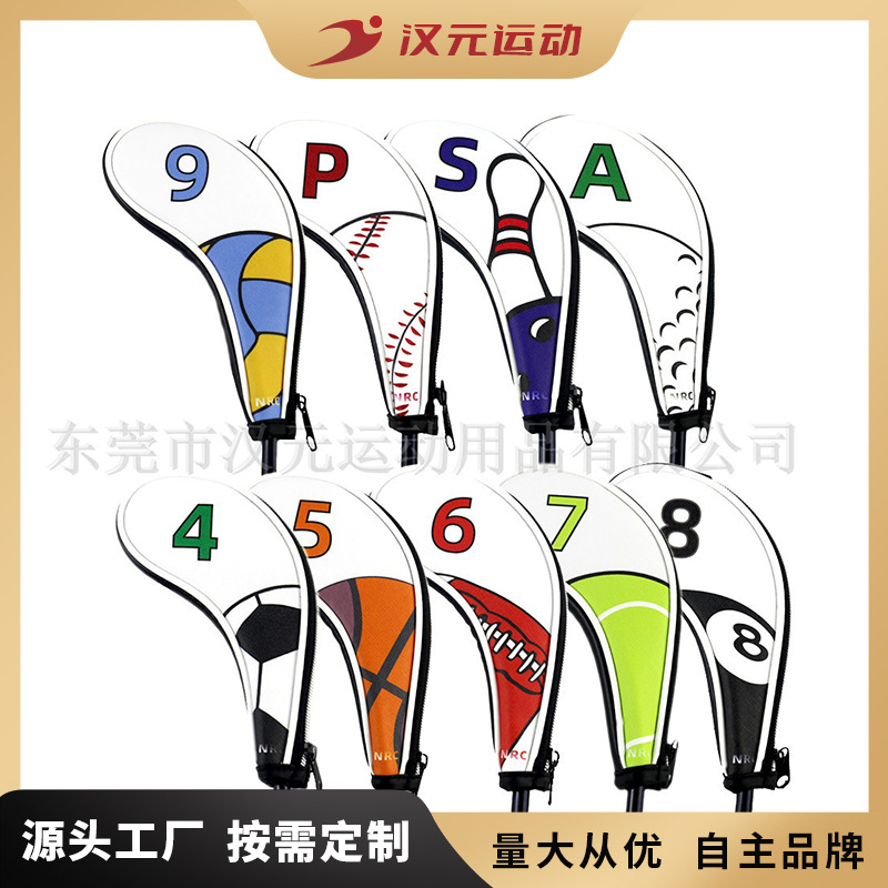 Source manufacturers wholesale European and American cross-border Golf Club cover zipper iron cover outdoor sports accessories set