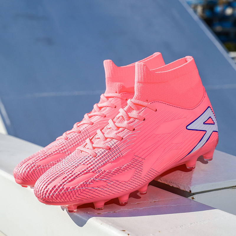 Cross-border European Cup New Shattered Nail Football Shoes Men's High-top Adult plus size Youth Training Spike sneaker Women