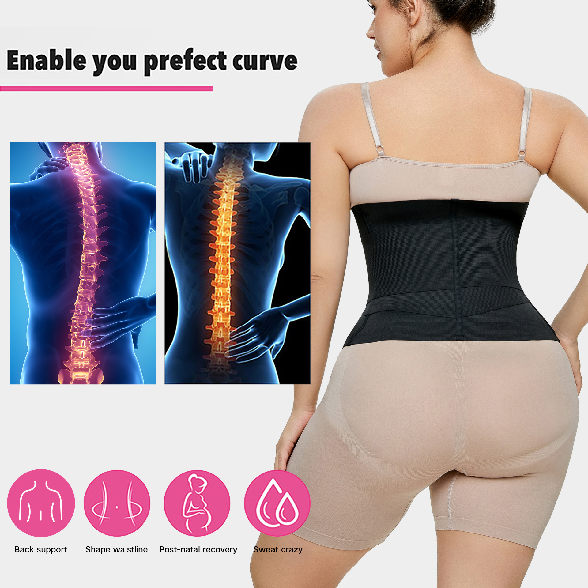 Picture of European and American plus size Waist Belt Women's Abdominal Tinker Artifact Postpartum Waist Strong Abdominal Tinker Waist trainer