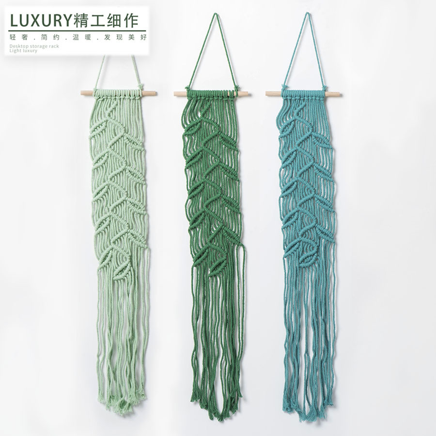 New Bohemian Style Cotton Rope Tapestry Hand-woven Background Wall Hanging Decoration Creative Wall Decoration for Living Room and Homestay Hotel