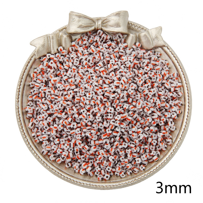 Picture of 3mm glass rice beads necklace bracelet loose beads diy jewelry striped watermelon beads handmade beaded homemade material bag
