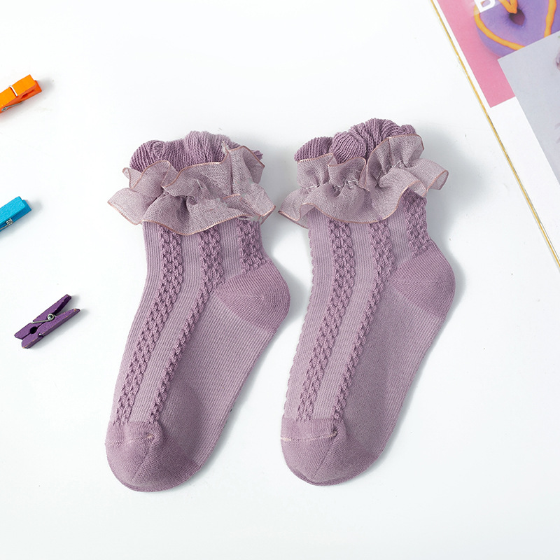 Picture of Spring Summer Autumn Girls Lace Socks Korean Fashion Dance Socks Children's Socks Lace Princess Socks Baby Girls Socks