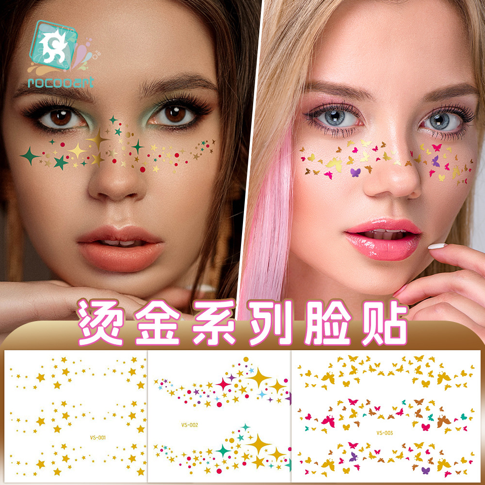 New European and American Hot Gold and Silver Tattoo Stickers Popular Freckles Face Stickers Party Party Tattoo Stickers Internet Red Face Stickers