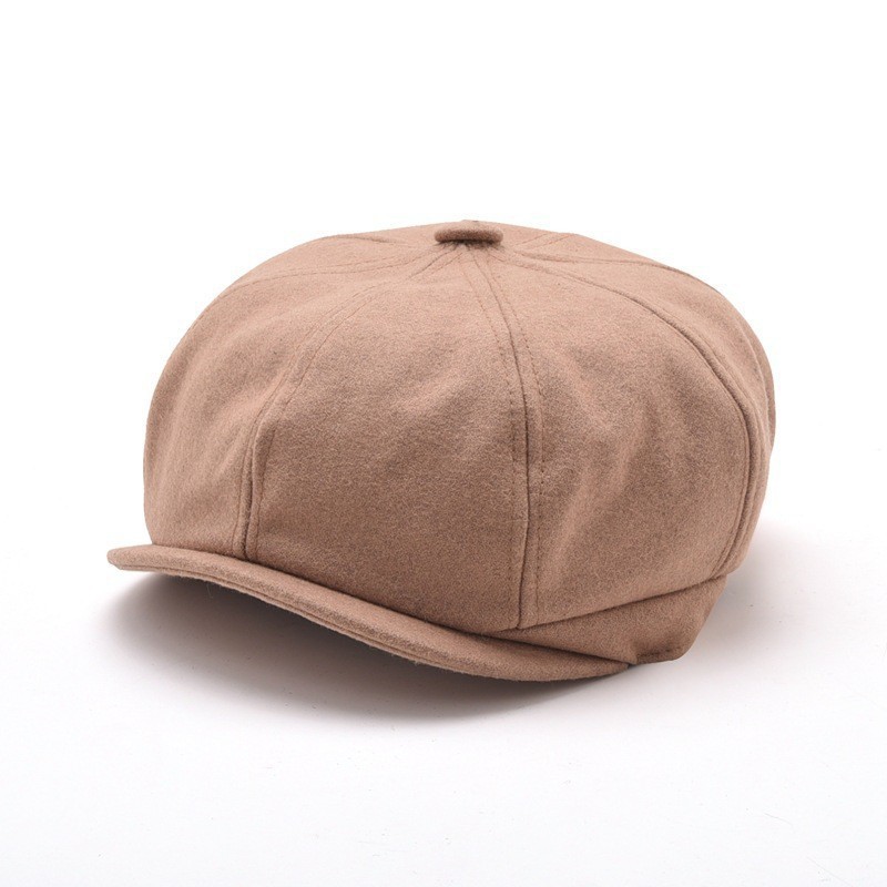 Picture of Retro spring and autumn casual wool British octagonal hat men's peaked cap beret men's trendy autumn and winter girls' newspaper Children's hat