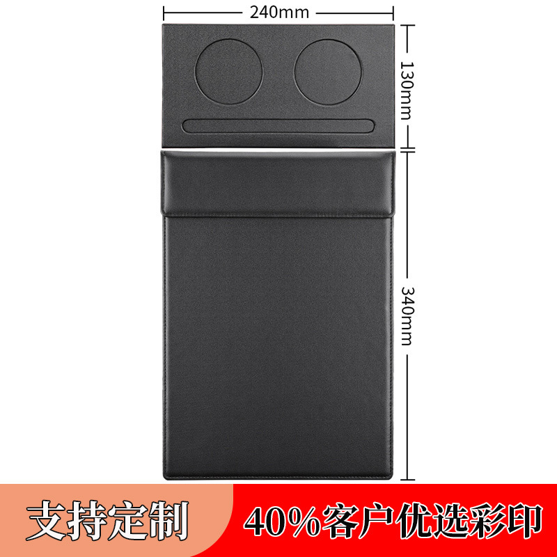 Picture of Leather A4 Conference Pad Board Black File Pad Board Hotel Conference Pad Notes Clip Writing Board Business Office