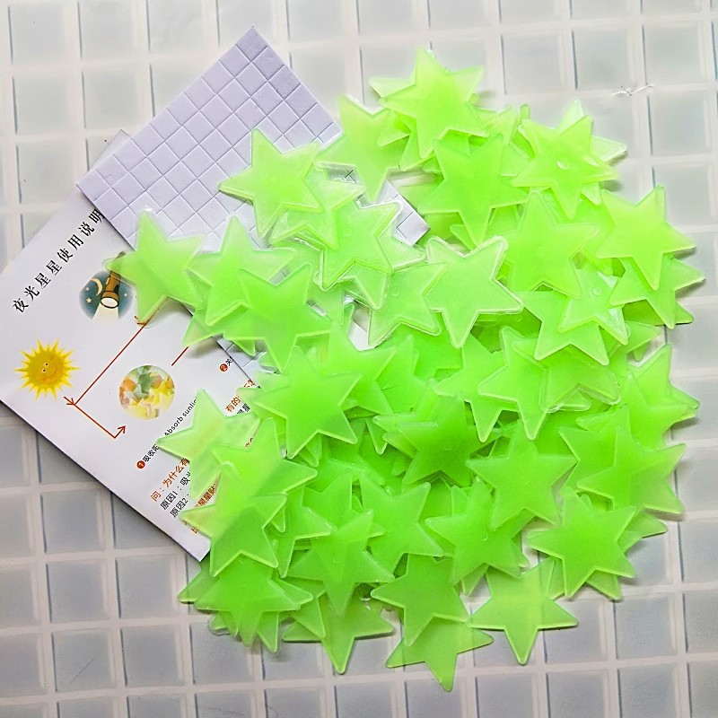 Picture of Luminous Star Stickers 3D Stereo Baby's Breath BeDroom Decoration Paintings 3cm Fluorescent Star Stickers Self-aDhesive Stereo Luminous Stickers