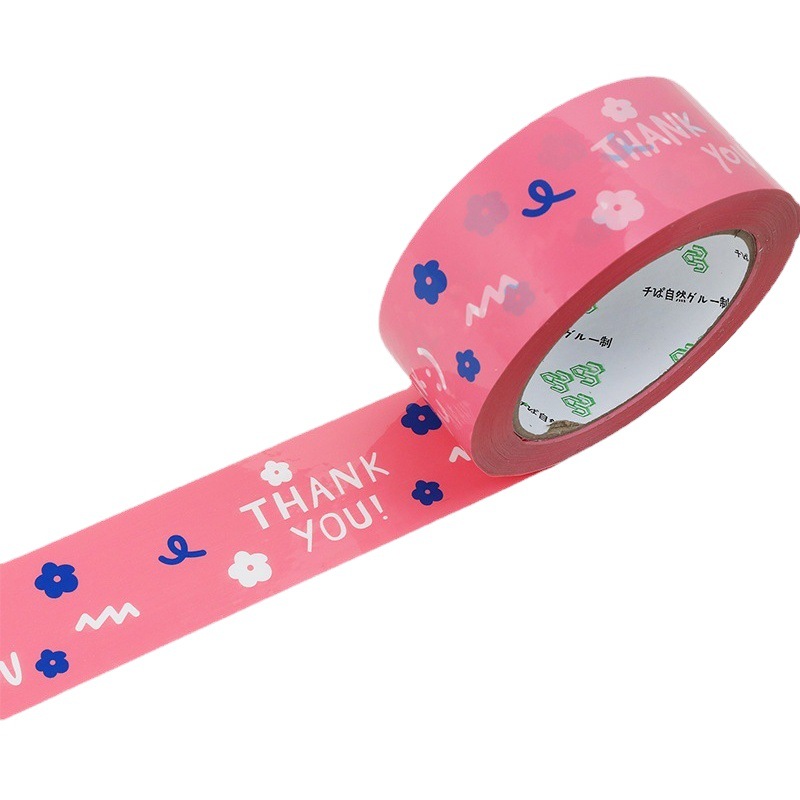 Warning Sealing Tape Thankyou Printing Sealing Glue Sealing Paper Cartoon Pink Cute Packing Tape