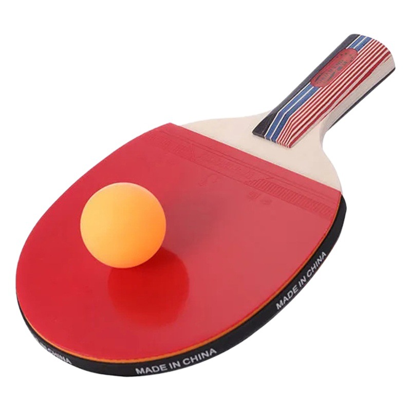 Factory Direct table tennis racket suit beginner double-sided reverse glue finished shot straight shot horizontal shot 2 pieces Free 3 balls