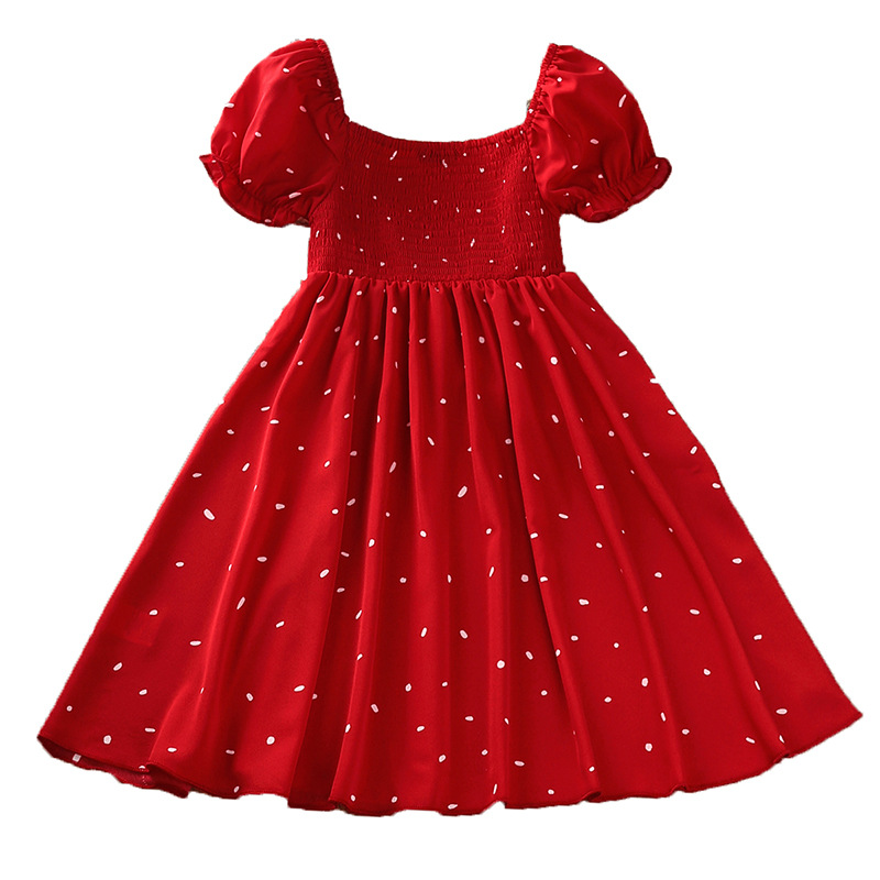 Picture of Korean version of girls dress summer explosions children's clothing 2025 new western style big children's short sleeve princess skirt wholesale
