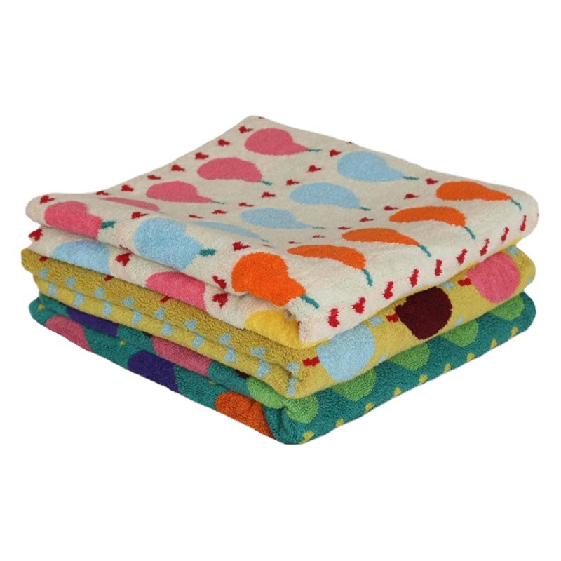 ins Korean Pear Cotton Children's Square Household Absorbent Class A Cotton Face Washing Towel Face Towel Bath Towel