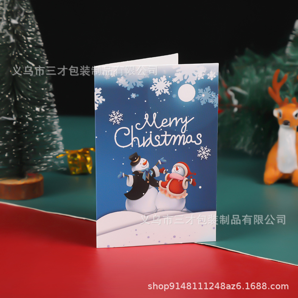 Picture of Cross-Border Amazon Christmas Greeting Card Christmas Eve Handwritten Blessing Card Flower Gift New Year Gift Card Manufacturer