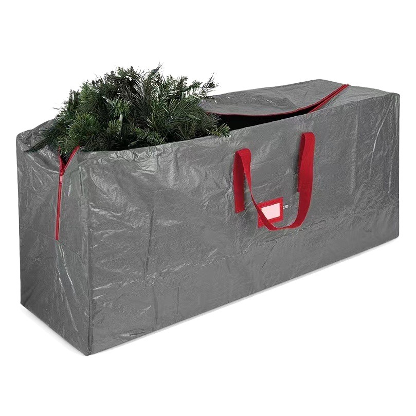Spot Cross-Border Same Style Christmas Tree Storage Bag Christmas Storage Artificial Tree Large Capacity Pe Woven Luggage Bag
