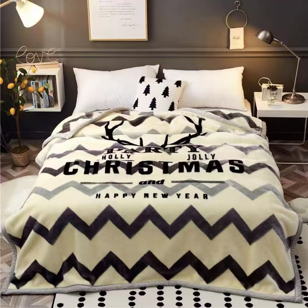 Picture of Thickened Raschel Blanket Factory Wholesale Winter Warm Blanket Flannel Cover Blanket Bed Sheet Double Layer Antistatic Cloud Blanket