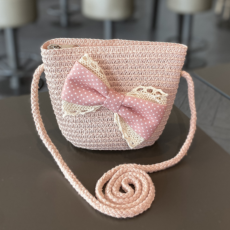 Picture of Children's Sunscreen Hat Summer Girl's Sunshade Straw Hat Bag suit Girl Baby Girl Western-style Lace Princess Beach Hat
