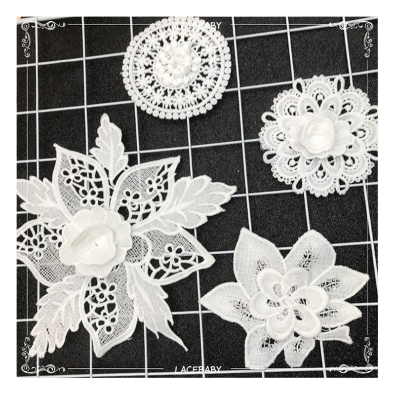 Flower water soluble 3d lace milk silk lace stereo lace DIY hollow multi-layer embroidery accessories lace accessories