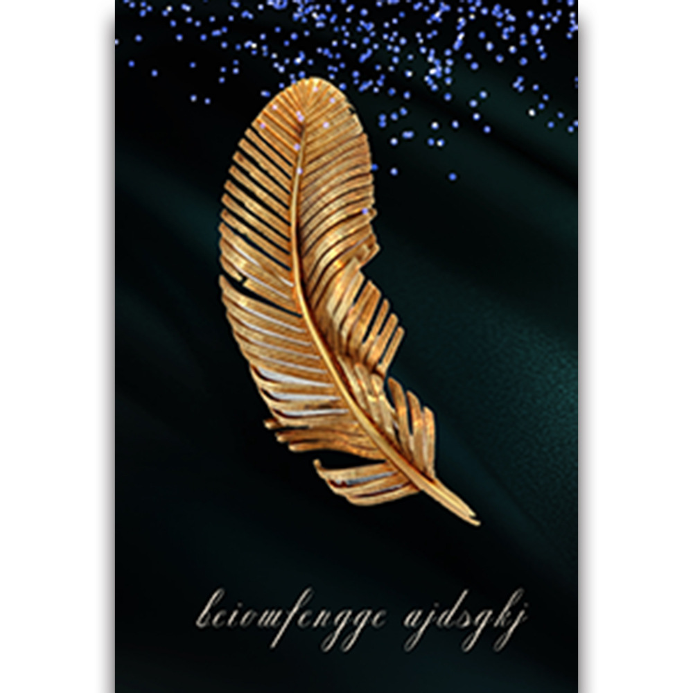Picture of Source Factory Black Gold Leaves Living Room Hanging Painting Nordic Landscape Canvas Core Wholesale Abstract Restaurant Decorative Painting