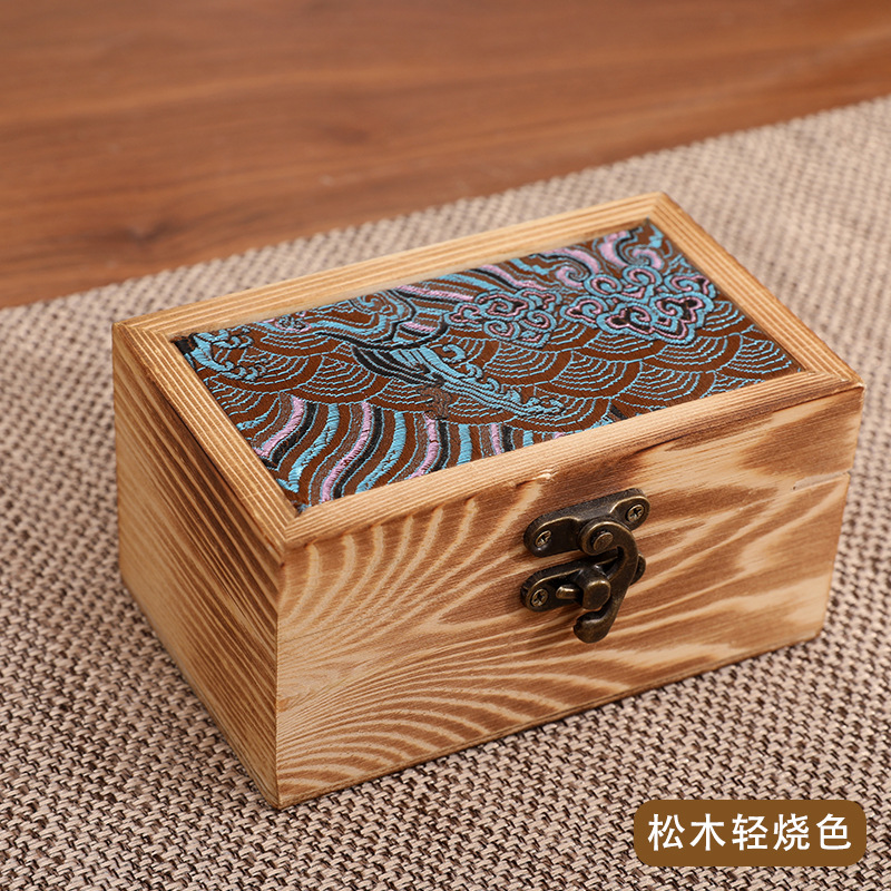 Picture of Solid Wood Flip Tea Cup Box Light Luxury Wooden Tea Set Gift Box Tea Cup Teapot Packaging Wooden Box Storage Box