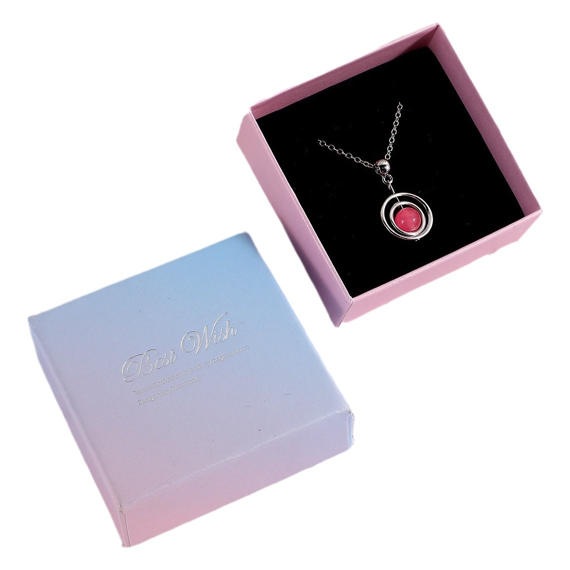 Pearlescent gradient pink blue jewelry storage box ring earrings necklace bracelet box jewelry packaging box factory wholesale