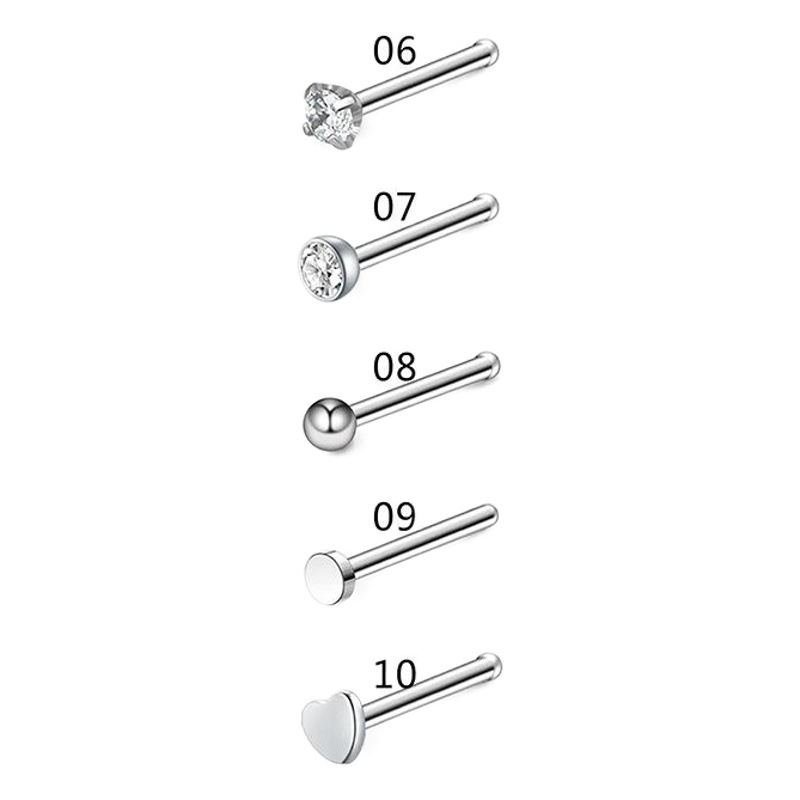Amazon's New Product 21-Piece Combination Nose Nail Set Nose Ring Body Piercing Accessories Stainless Steel Nose Nail