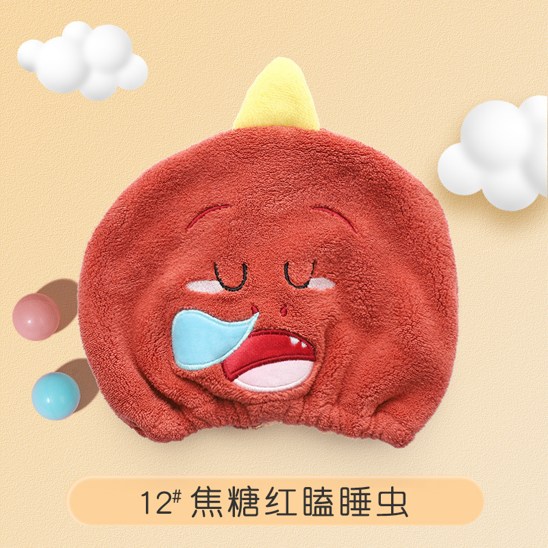 Picture of Creative hair drying towel shower cap cute cartoon coral fleece headscarf hair towel absorbent quick-drying hair drying cap for women