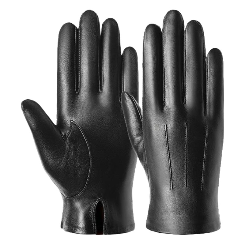 Men's Winter Leather Gloves European and American Driving Windproof Warm Goat Skin Touch Screen Fashion Cross-border Business
