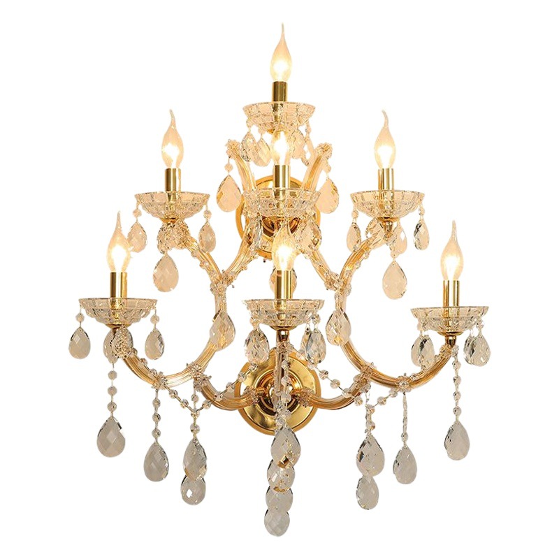 European style living room decorative wall lamp golden TV cabinet background wall lamp creative villa hall corridor aisle wall lamp