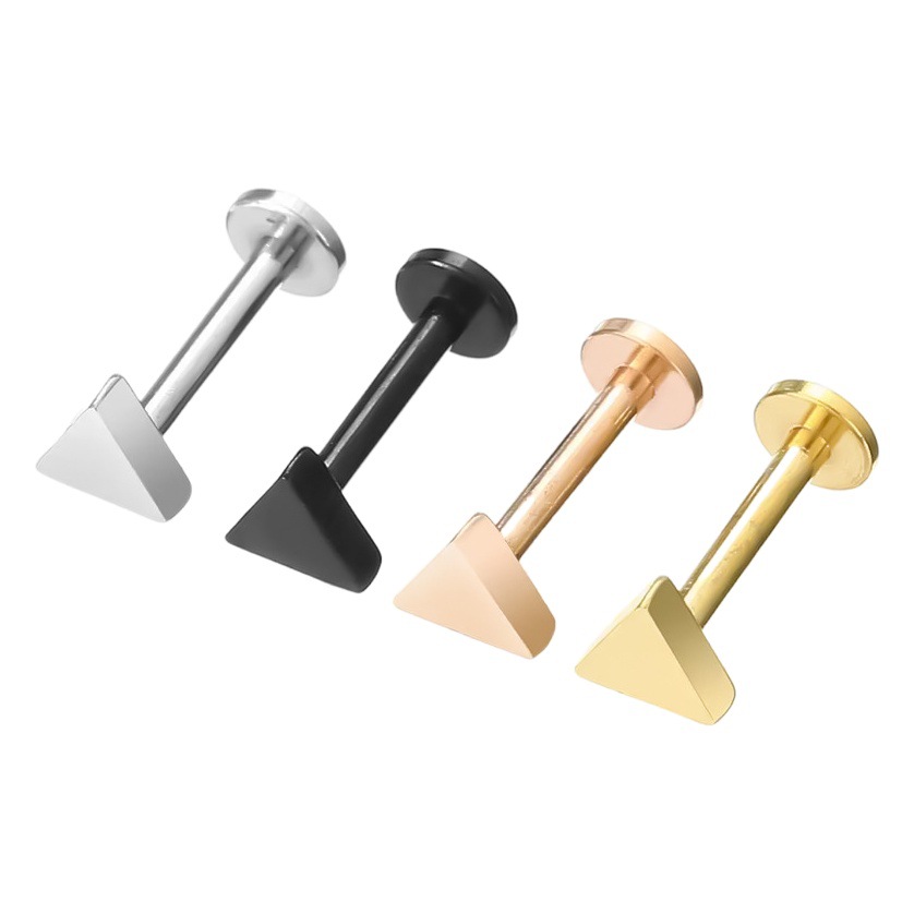 Picture of 2024 new 100% 316L stainless steel hollow moon star geometric figure lip nail ear bone nail 18K gold plated