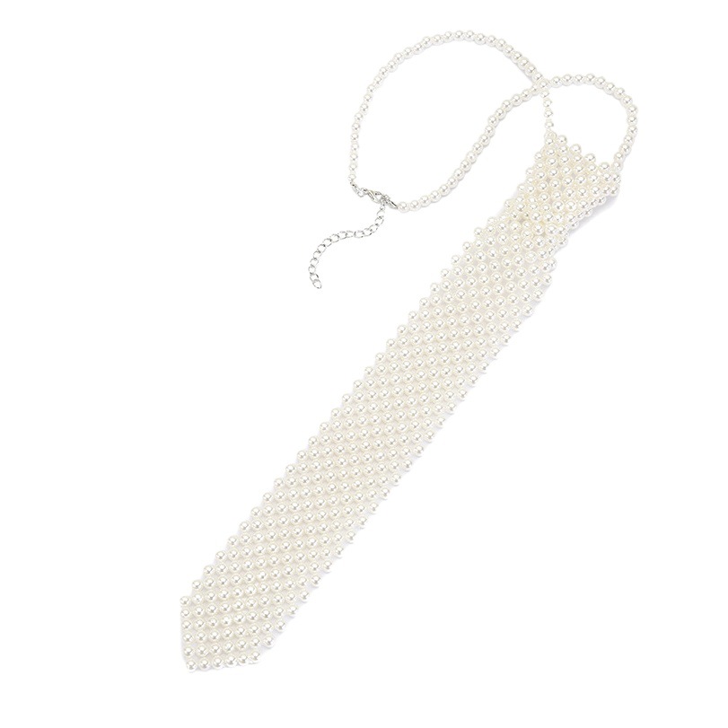 French style design tie with JK shirt suit short accessories elegant temperament INS style pearl tie