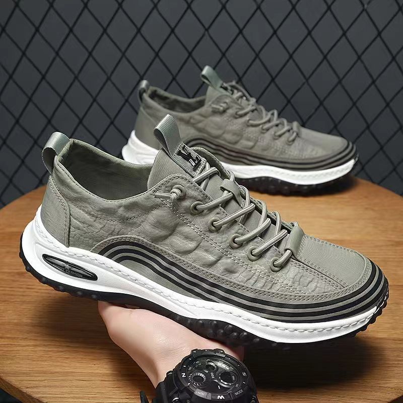 2024 Summer New Men's Canvas Shoes Breathable Thin Slip-on Casual Sneakers Ice Silk Cloth Shoes Sports Trendy Shoes