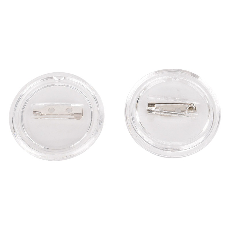 Transparent Acrylic Badge Photo Frame Badge Brooch DIY Bar Plastic Replaceable Picture 100 Sets of Badges