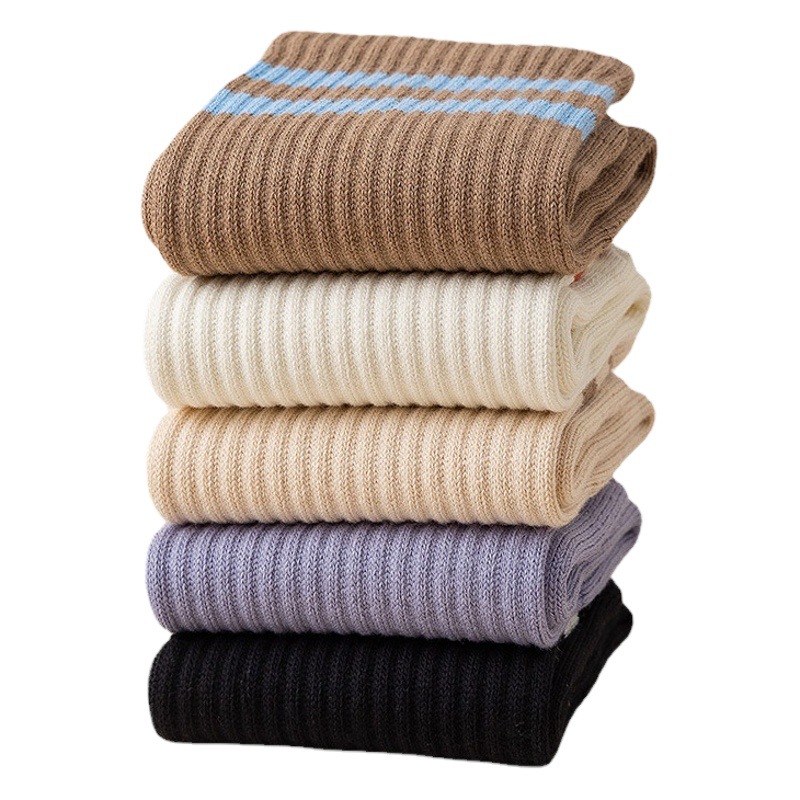 Women's thickened mid-calf socks silicone non-slip yoga socks autumn and winter fleece-lined aerobics fitness towel bottom Pilates
