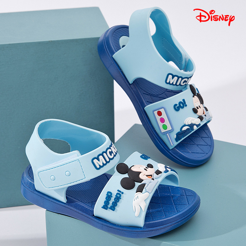 Disney Children's Slippers Summer New Sandals Boys Baby Kids Indoor Non-slip Soft Bottom Hole Waterproof Sandals