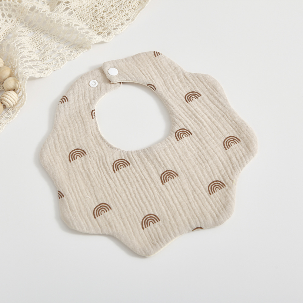 Picture of Han Feng 6-layer cotton gauze petal bib Zou Zou cloth saliva towel 360 degree newborn bib baby anti-spitting milk towel