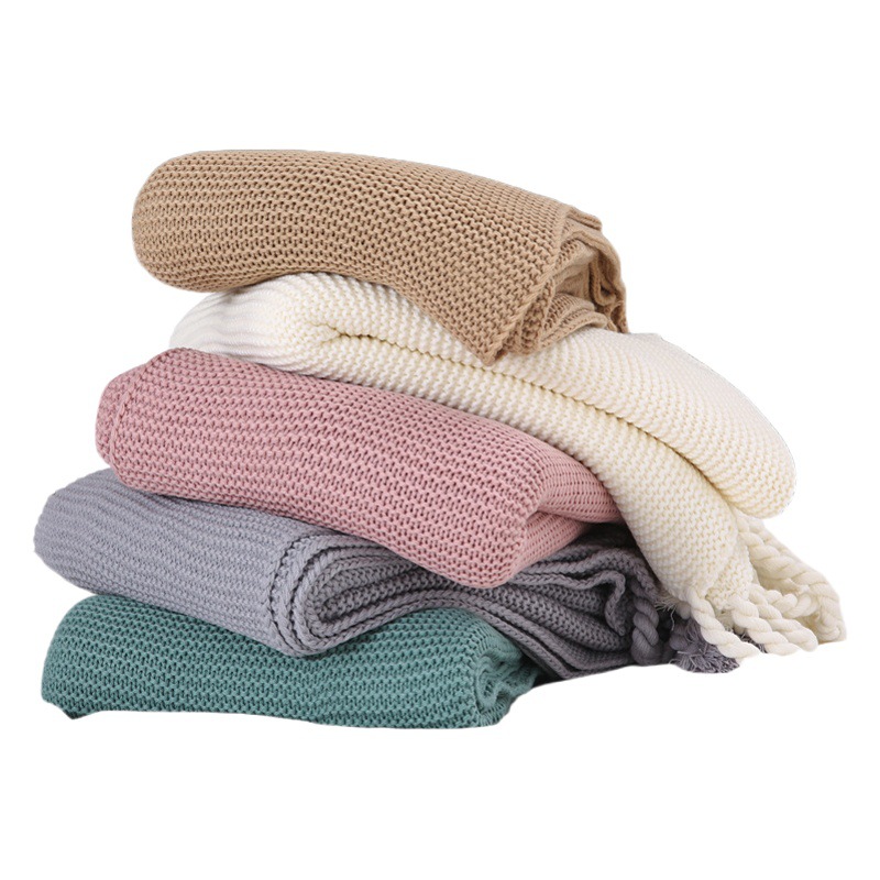 Nordic Handmade Thick Braid Woven Blanket Sofa Blanket Homestay Blanket Bed Tail Blanket Office Nap Blanket Knitted Blanket