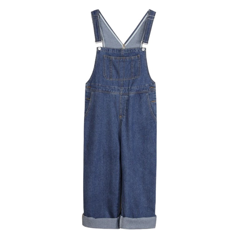 Japanese Style Versatile Denim Overalls for Women 2025 Spring and Summer New Design Retro Loose Suspenders Wide Leg Long Pants