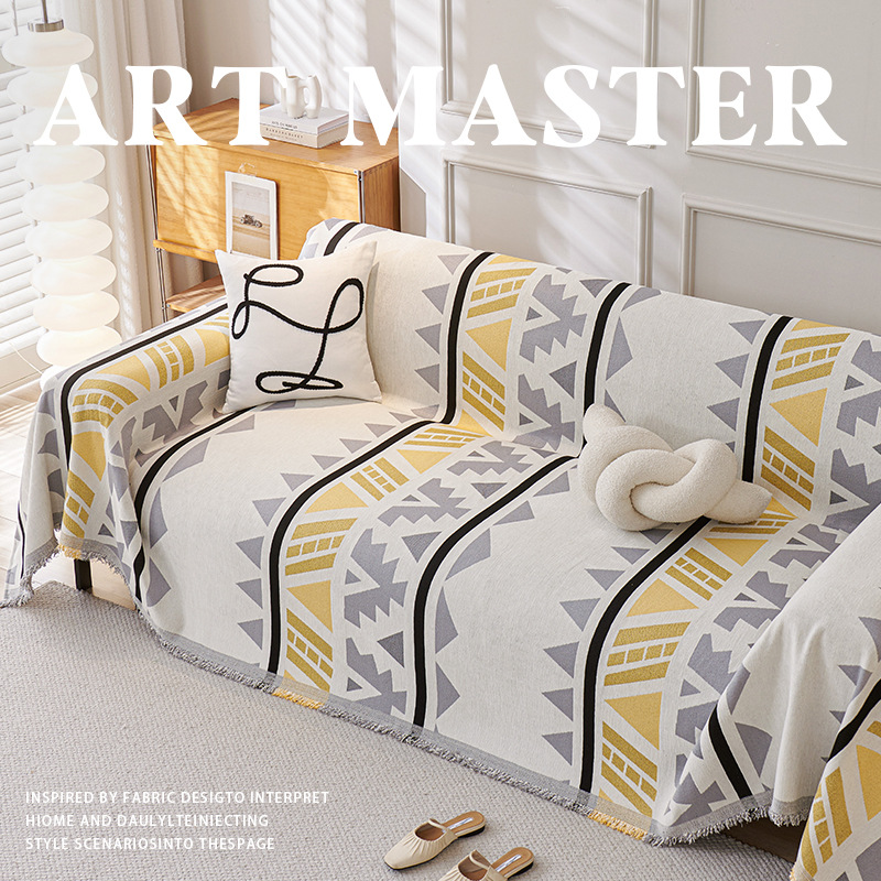 Geometric Chenille Autumn and Winter All-Season All-Inclusive Thickened Sofa Cover Cloth Foreign Trade Cross-Border Sofa Towel Sofa Cover