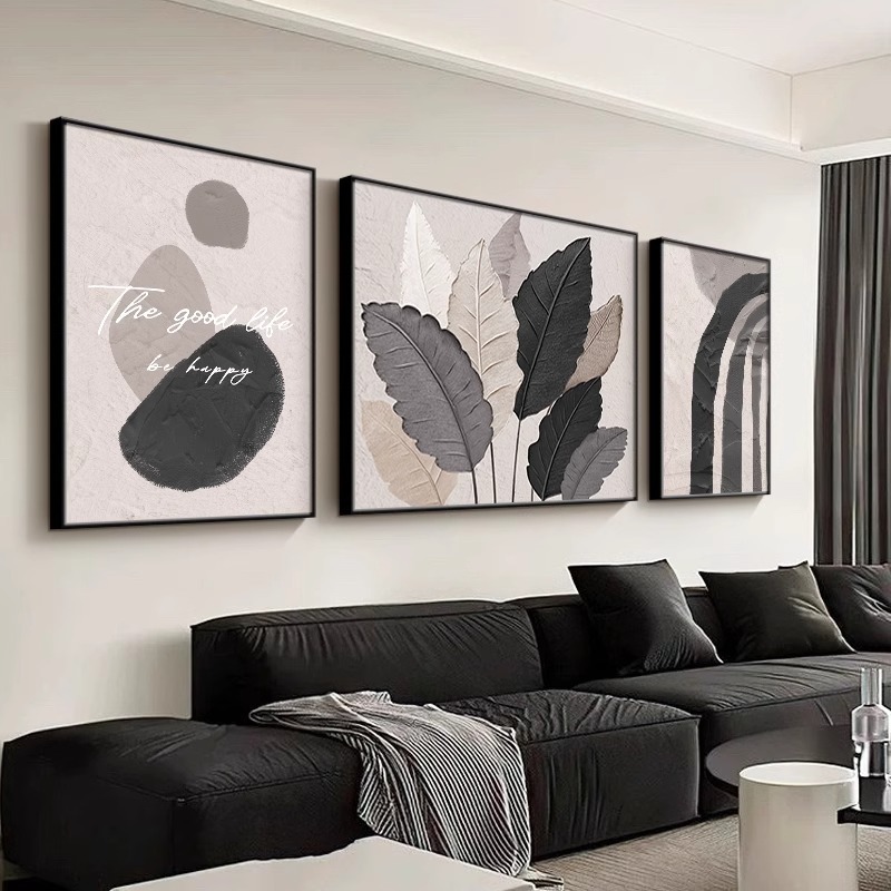 Family Daye Large Living Room Large White Wall Decorative Painting Modern Simple Sofa Background Wall Hanging Painting Advanced Moral Good Mural