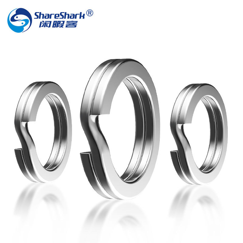 Stainless steel fishing gear flattening double-ring flattening bending double-ring flattening connecting ring flattening Luya connecting ring