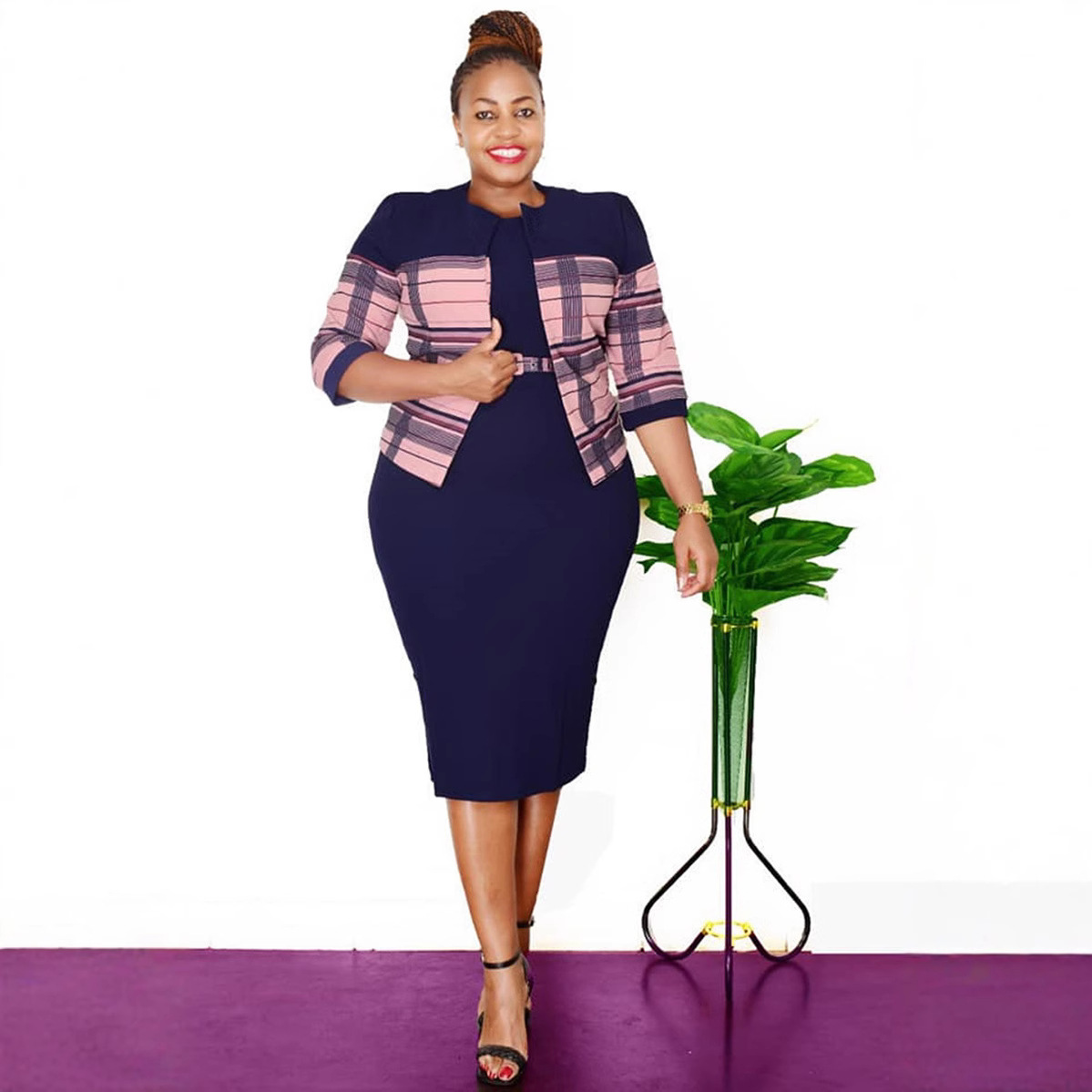 Picture of 2XL 6XL African plus size cross-border foreign trade women's autumn new coat dress two-piece JX514