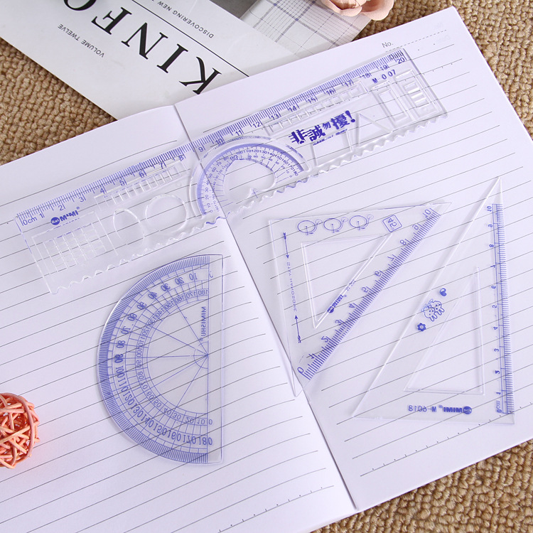 Picture of Wholesale creative student set ruler children student school supplies ruler triangle ruler set cartoon holiday gift