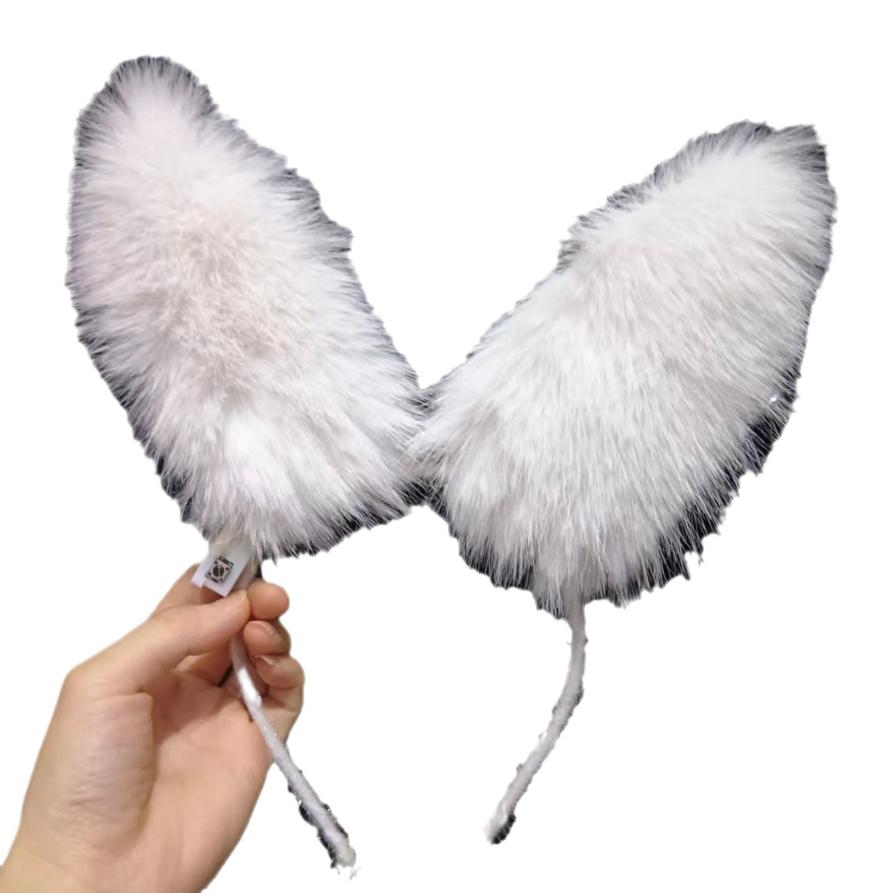 Picture of New 14 lights fox fur lengthened rabbit ears hairband luminous feather wreath night market ground push flash headdress gift