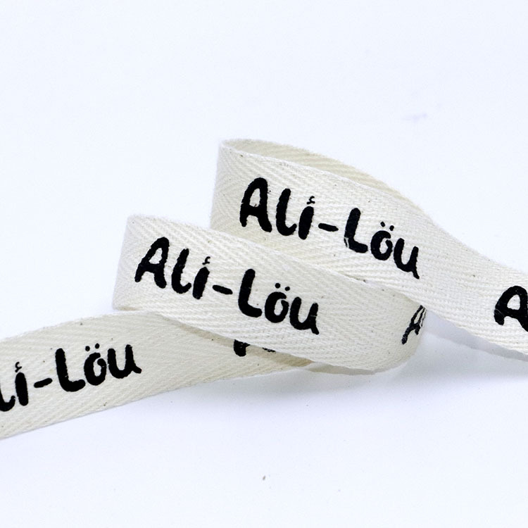 Picture of Herrings Cotton Belt White 2CM Pure Cotton Ribbon Logo Printing Rear Collar Ribbon Washed Trademark Ribbon Collar