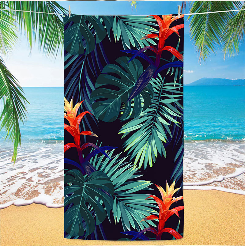 Picture of Cross-border microfiber double-sided velvet beach towel custom LOGO digital printing large bath towel rectangular thick towel